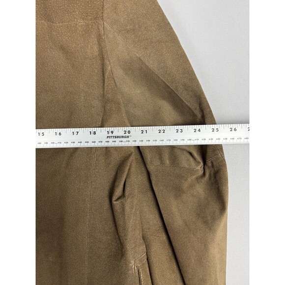 VTG Cabelas Leather Blazer Men 40R Brown Western Cowboy Single Breasted 2 Button - Picture 7 of 11
